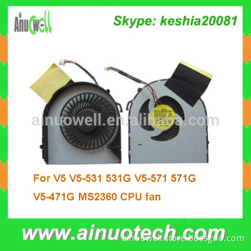 Laptop cpu fan for acer V5 V5-531 531G V5-571 571G V5-471G MS2360 laptop cooling fan mainboard cooler